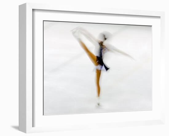 Blurred Action of Woman Figure Skater, Torino, Italy-Chris Trotman-Framed Photographic Print