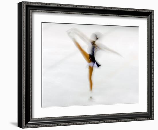 Blurred Action of Woman Figure Skater, Torino, Italy-Chris Trotman-Framed Photographic Print