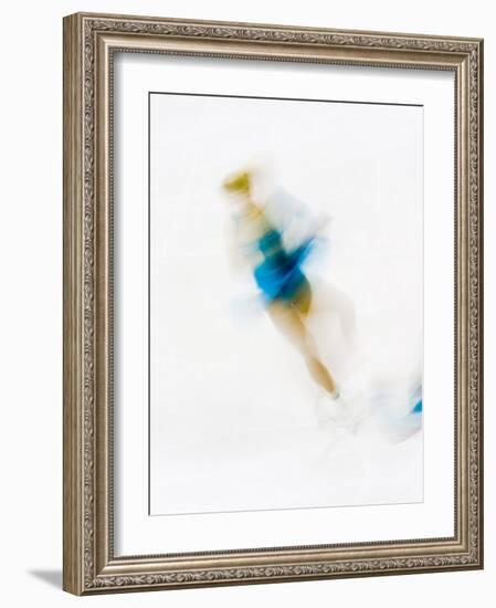 Blurred Action of Woman Figure Skater, Torino, Italy-Chris Trotman-Framed Photographic Print