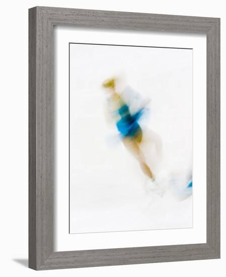 Blurred Action of Woman Figure Skater, Torino, Italy-Chris Trotman-Framed Photographic Print