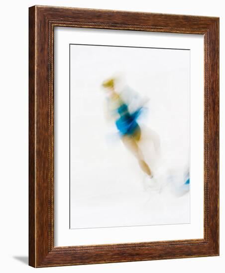 Blurred Action of Woman Figure Skater, Torino, Italy-Chris Trotman-Framed Photographic Print