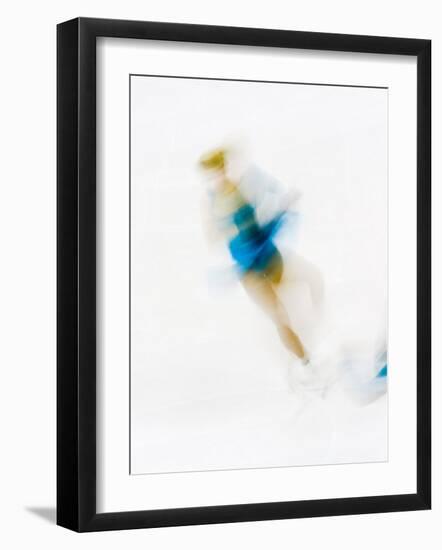 Blurred Action of Woman Figure Skater, Torino, Italy-Chris Trotman-Framed Photographic Print