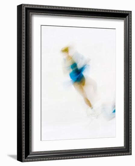 Blurred Action of Woman Figure Skater, Torino, Italy-Chris Trotman-Framed Photographic Print