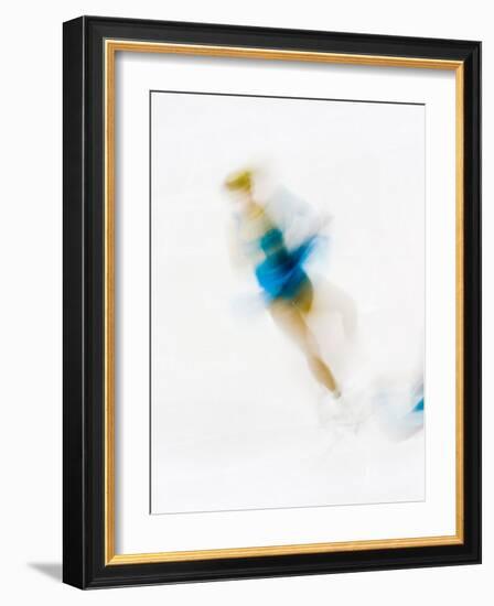 Blurred Action of Woman Figure Skater, Torino, Italy-Chris Trotman-Framed Photographic Print