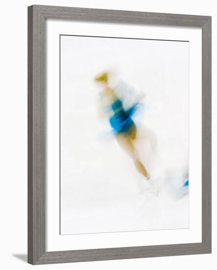 Blurred Action of Woman Figure Skater, Torino, Italy-Chris Trotman-Framed Photographic Print