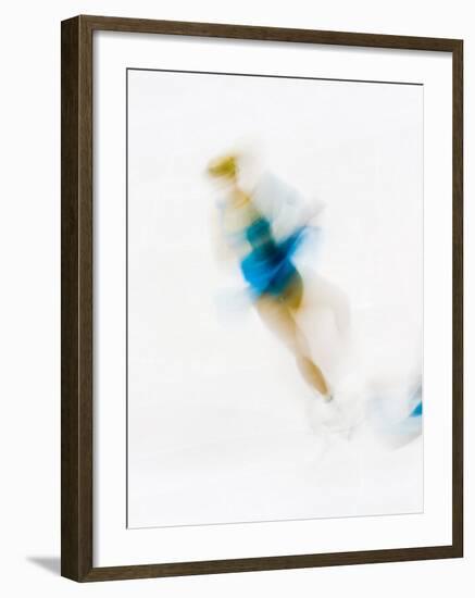 Blurred Action of Woman Figure Skater, Torino, Italy-Chris Trotman-Framed Photographic Print