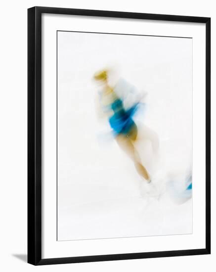 Blurred Action of Woman Figure Skater, Torino, Italy-Chris Trotman-Framed Photographic Print