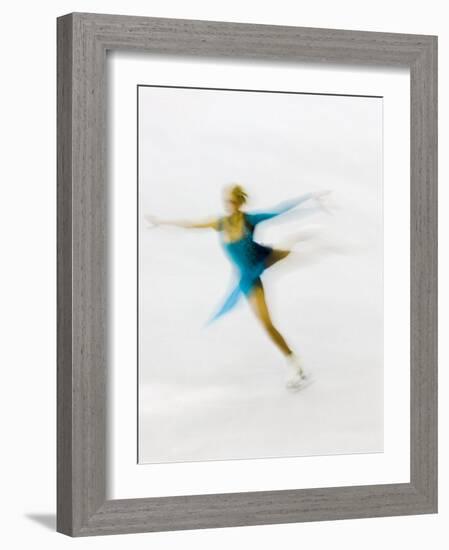 Blurred Action of Woman Figure Skater, Torino, Italy-Chris Trotman-Framed Photographic Print