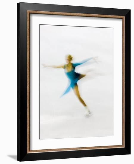 Blurred Action of Woman Figure Skater, Torino, Italy-Chris Trotman-Framed Photographic Print