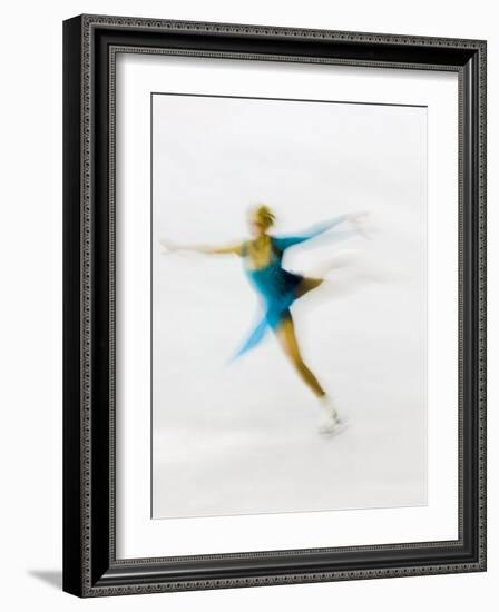 Blurred Action of Woman Figure Skater, Torino, Italy-Chris Trotman-Framed Photographic Print