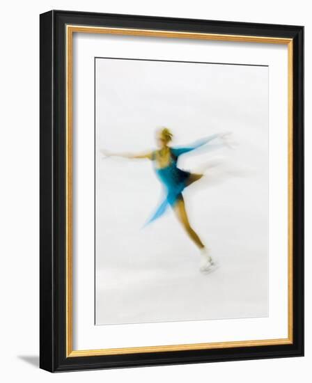 Blurred Action of Woman Figure Skater, Torino, Italy-Chris Trotman-Framed Photographic Print