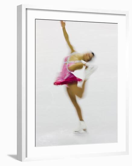 Blurred Action of Woman Figure Skater, Torino, Italy-Chris Trotman-Framed Photographic Print