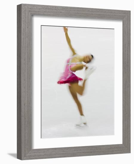 Blurred Action of Woman Figure Skater, Torino, Italy-Chris Trotman-Framed Photographic Print