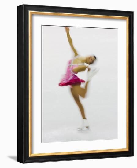 Blurred Action of Woman Figure Skater, Torino, Italy-Chris Trotman-Framed Photographic Print