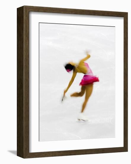 Blurred Action of Woman Figure Skater, Torino, Italy-Chris Trotman-Framed Photographic Print