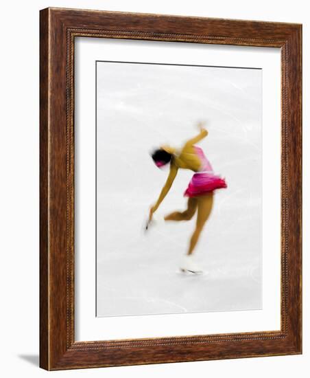 Blurred Action of Woman Figure Skater, Torino, Italy-Chris Trotman-Framed Photographic Print