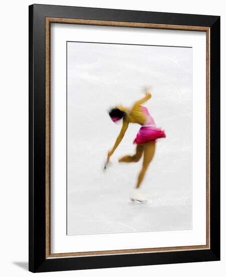 Blurred Action of Woman Figure Skater, Torino, Italy-Chris Trotman-Framed Photographic Print