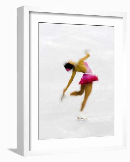 Blurred Action of Woman Figure Skater, Torino, Italy-Chris Trotman-Framed Photographic Print