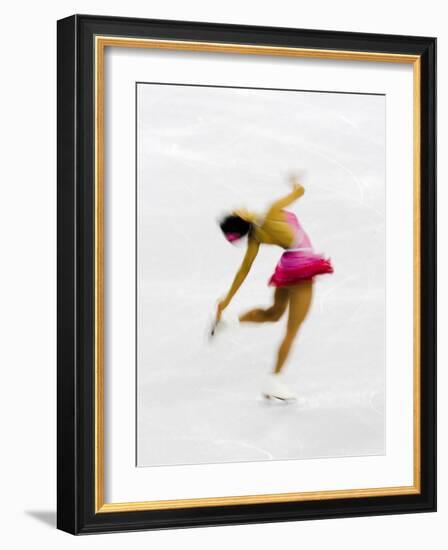 Blurred Action of Woman Figure Skater, Torino, Italy-Chris Trotman-Framed Photographic Print