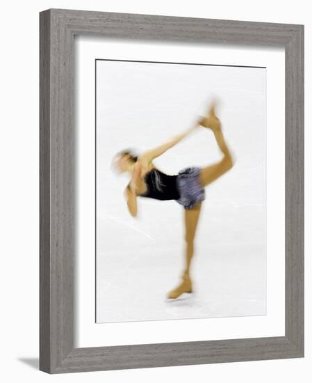 Blurred Action of Woman Figure Skater, Torino, Italy-Chris Trotman-Framed Photographic Print