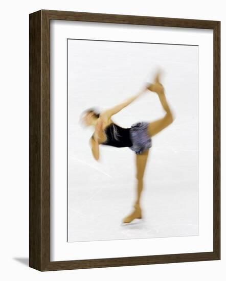 Blurred Action of Woman Figure Skater, Torino, Italy-Chris Trotman-Framed Photographic Print