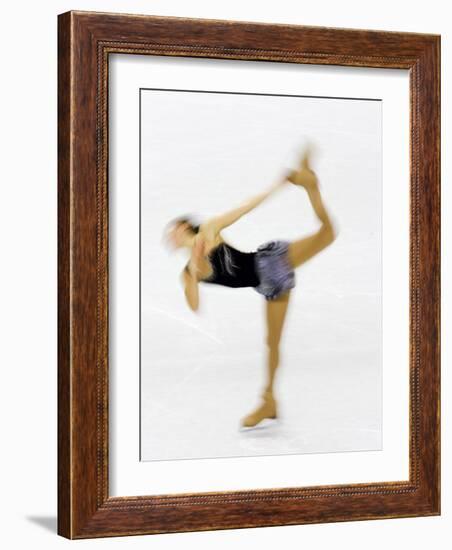 Blurred Action of Woman Figure Skater, Torino, Italy-Chris Trotman-Framed Photographic Print