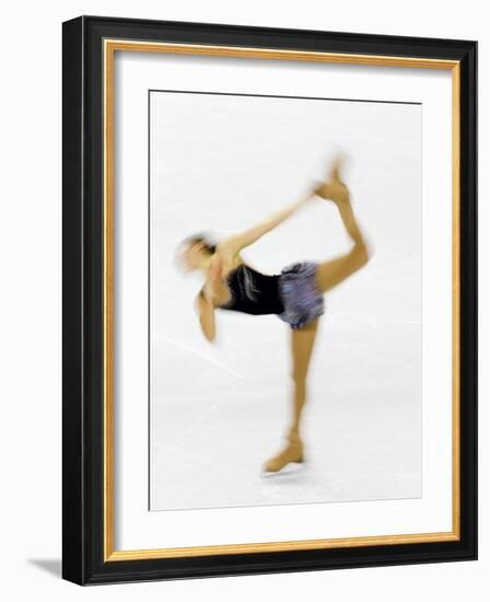 Blurred Action of Woman Figure Skater, Torino, Italy-Chris Trotman-Framed Photographic Print