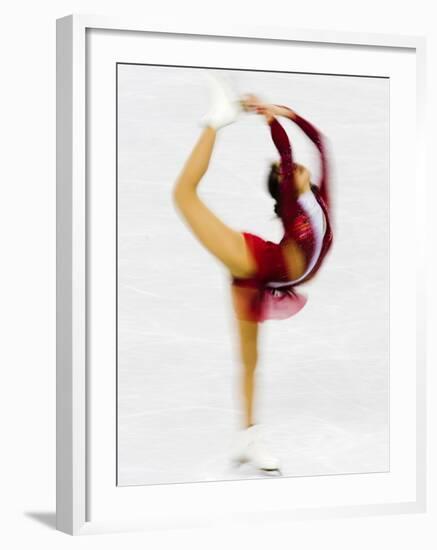 Blurred Action of Woman Figure Skater, Torino, Italy-Chris Trotman-Framed Photographic Print