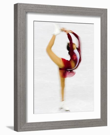 Blurred Action of Woman Figure Skater, Torino, Italy-Chris Trotman-Framed Photographic Print