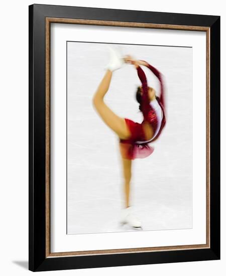 Blurred Action of Woman Figure Skater, Torino, Italy-Chris Trotman-Framed Photographic Print