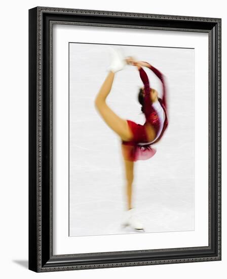 Blurred Action of Woman Figure Skater, Torino, Italy-Chris Trotman-Framed Photographic Print