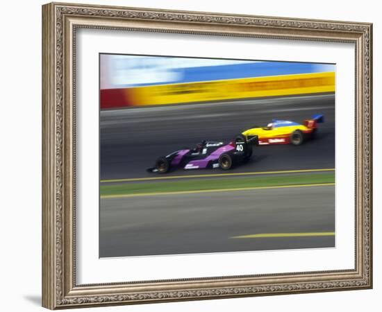 Blurred Auto Racing Action-null-Framed Photographic Print