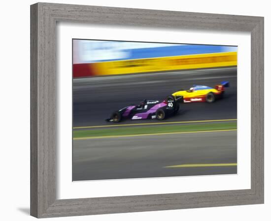 Blurred Auto Racing Action-null-Framed Photographic Print