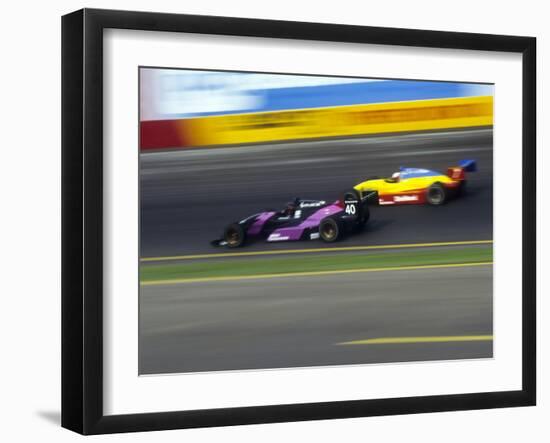 Blurred Auto Racing Action-null-Framed Photographic Print