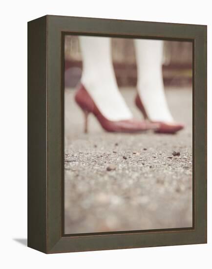 Blurred Image of Ladies Shoes-Jillian Melnyk-Framed Premier Image Canvas