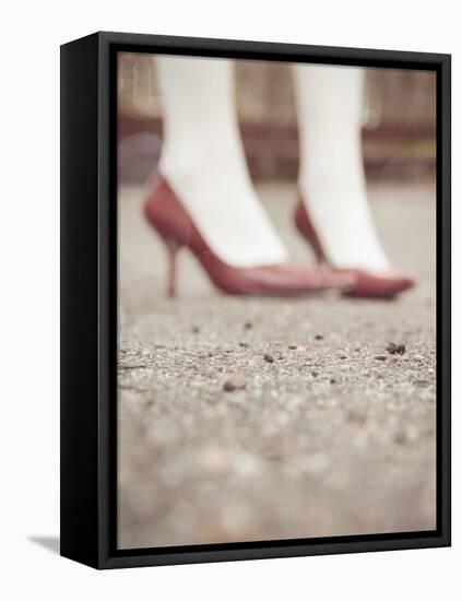 Blurred Image of Ladies Shoes-Jillian Melnyk-Framed Premier Image Canvas