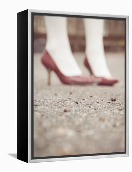 Blurred Image of Ladies Shoes-Jillian Melnyk-Framed Premier Image Canvas