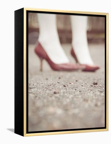 Blurred Image of Ladies Shoes-Jillian Melnyk-Framed Premier Image Canvas