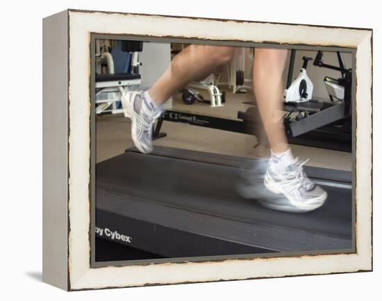 Blurred Image of Legs on a Treadmill-null-Framed Premier Image Canvas