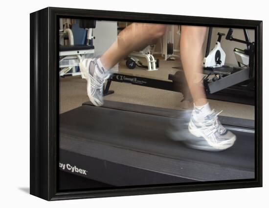 Blurred Image of Legs on a Treadmill-null-Framed Premier Image Canvas