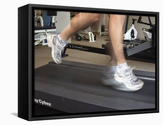 Blurred Image of Legs on a Treadmill-null-Framed Premier Image Canvas