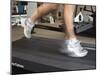 Blurred Image of Legs on a Treadmill-null-Mounted Photographic Print