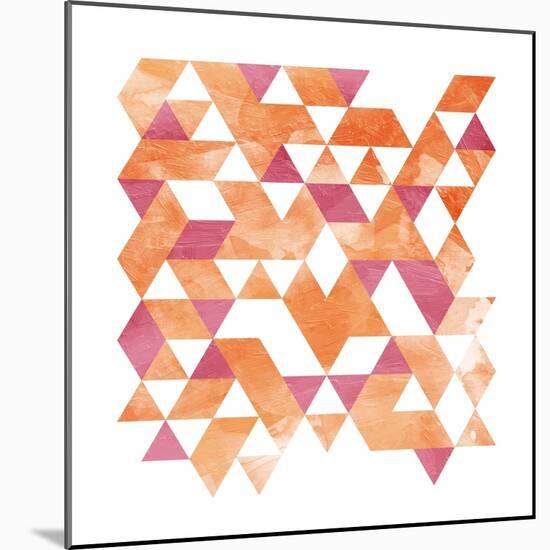 Blush Coral Triangles-OnRei-Mounted Art Print