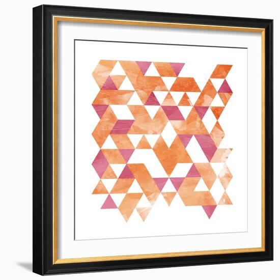 Blush Coral Triangles-OnRei-Framed Art Print