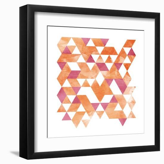 Blush Coral Triangles-OnRei-Framed Art Print
