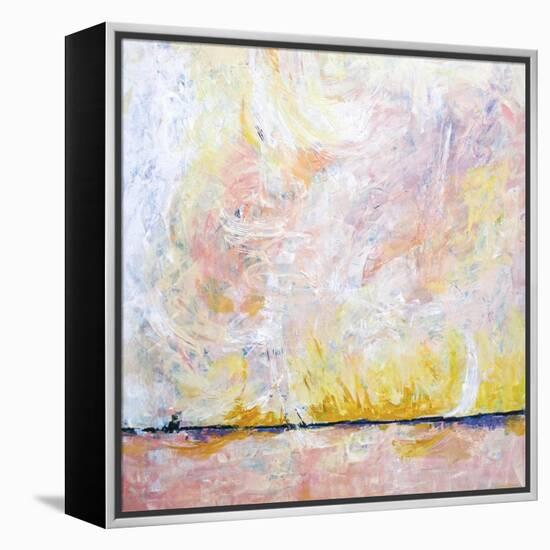 Blush field-Hyunah Kim-Framed Stretched Canvas