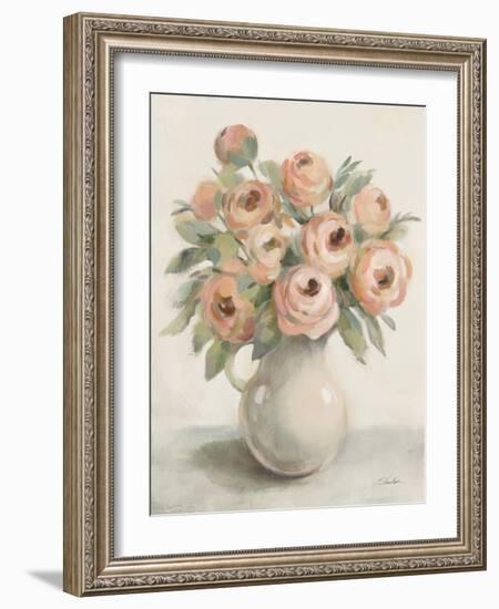 Blush Flowers in a Jug-Silvia Vassileva-Framed Art Print