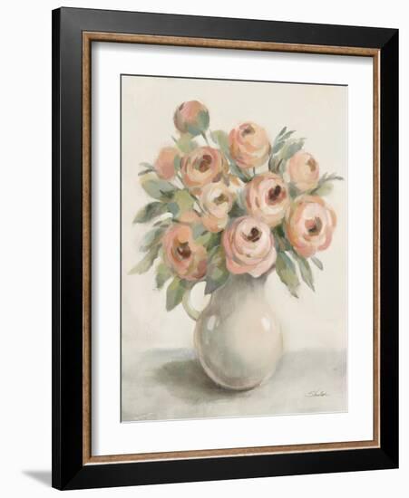 Blush Flowers in a Jug-Silvia Vassileva-Framed Art Print