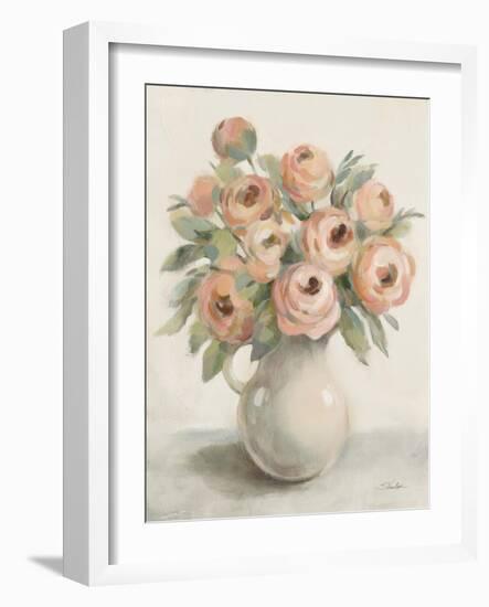 Blush Flowers in a Jug-Silvia Vassileva-Framed Art Print