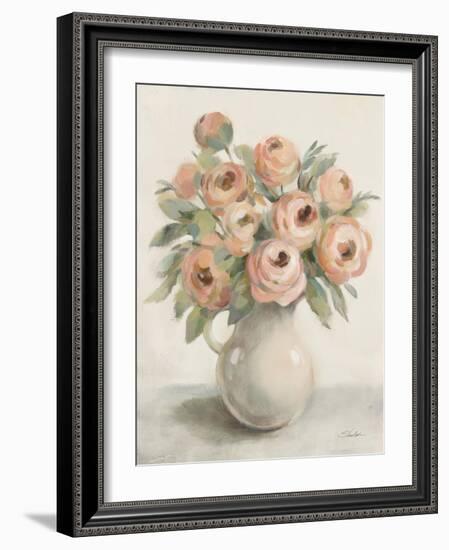 Blush Flowers in a Jug-Silvia Vassileva-Framed Art Print